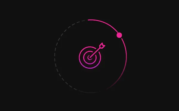 Diagram of a sales target with progress circling it